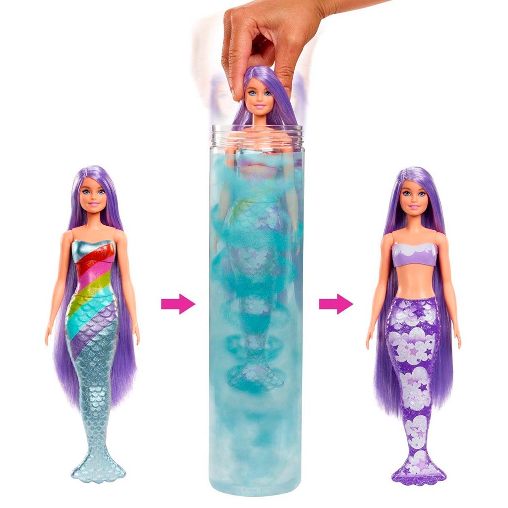 Barbie Color Reveal Rainbow Mermaid Series Barbie Børneneskartel.dk