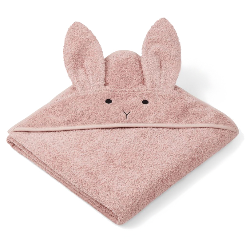 Liewood babyhåndklæde, kanin – rose
