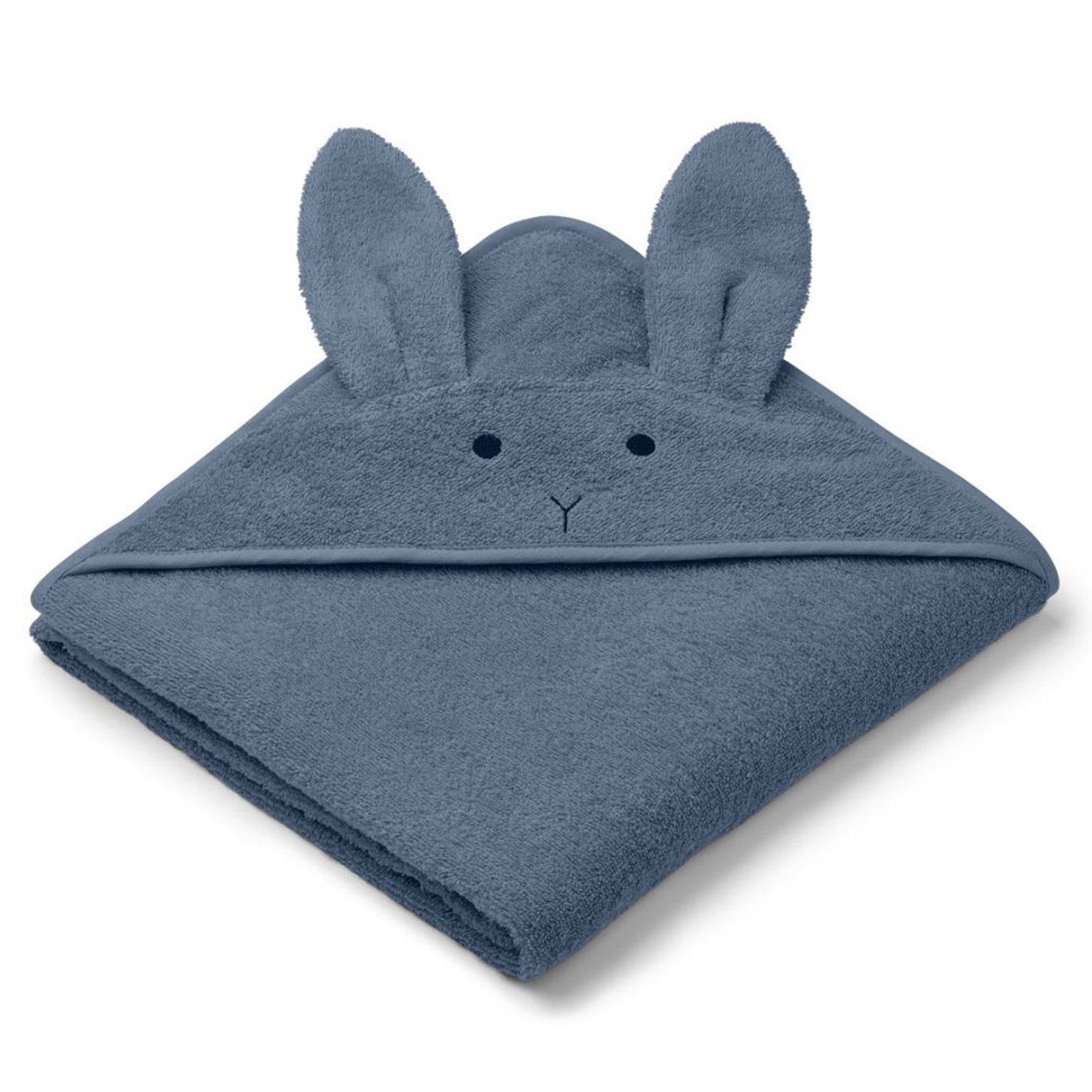 Liewood babyhåndklæde med hætte, kanin blue wave