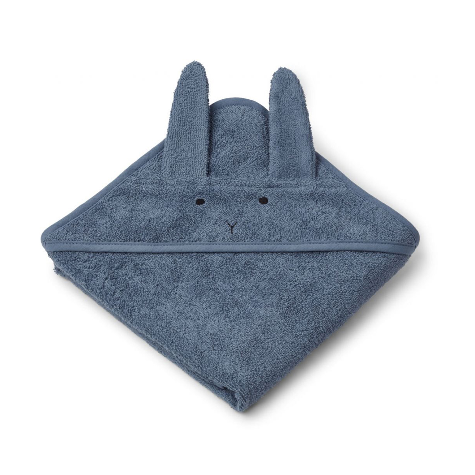 Liewood lille babyhåndklæde med hætte, kanin – blue wave