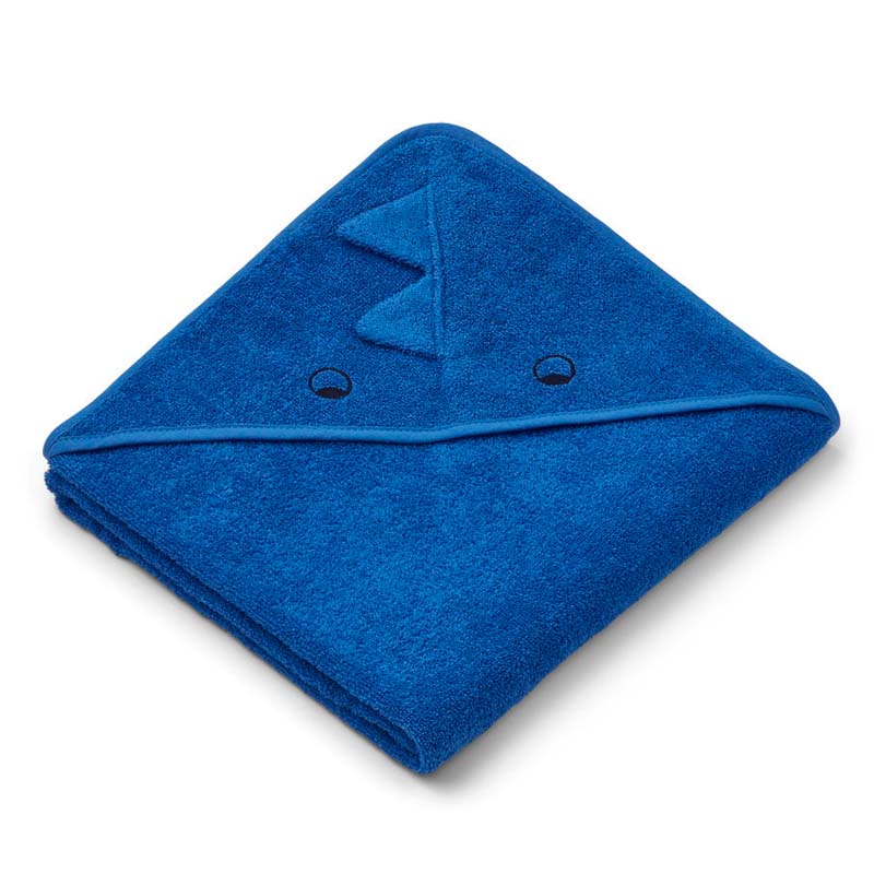 Liewood babyhåndklæde, dragon – whale blue