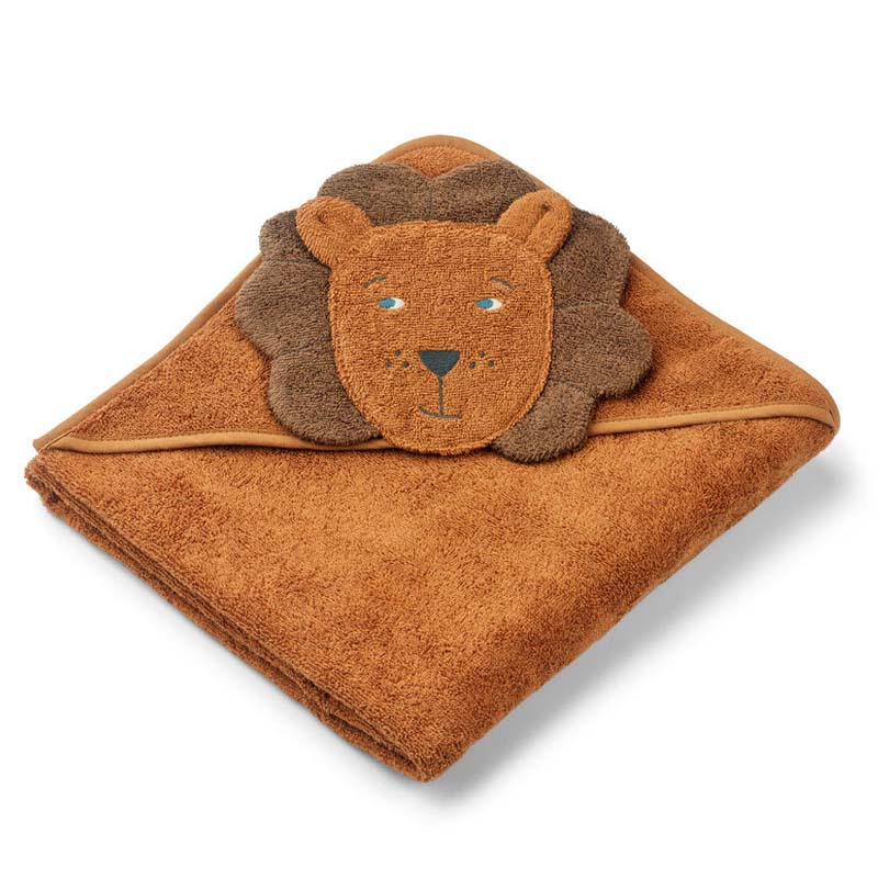 Liewood babyhåndklæde, lion – golden caramel