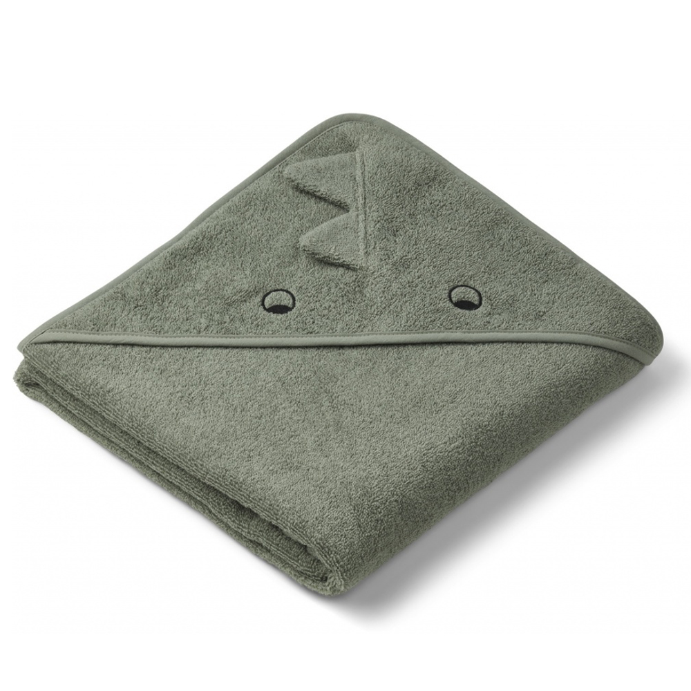 Liewood babyhåndklæde med hætte, dino faune green
