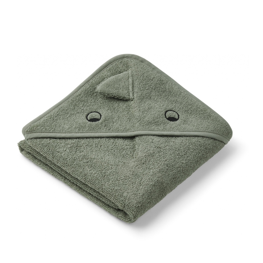 Liewood babyhåndklæde med hætte, lille – dino faune green