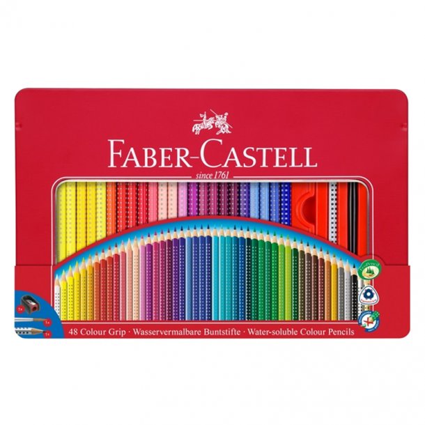 Faber-Castell grip farveblyanter i metalæske, 48 stk