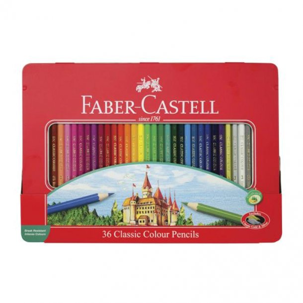 Faber-Castell farveblyanter i metalæske, 36 stk