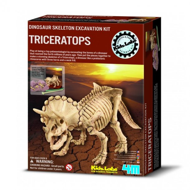 4M KidzLabs eksperiment legetøj, Triceratops skelet