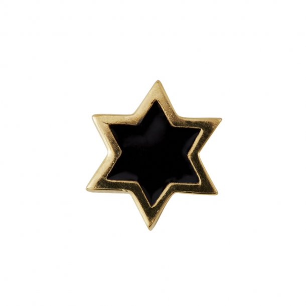 Design Letters smykkevedhæng, sort emalje stjerne - guld