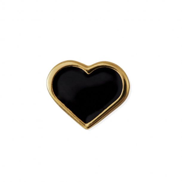 Design Letters smykkevedhng, sort emalje hjerte - guld