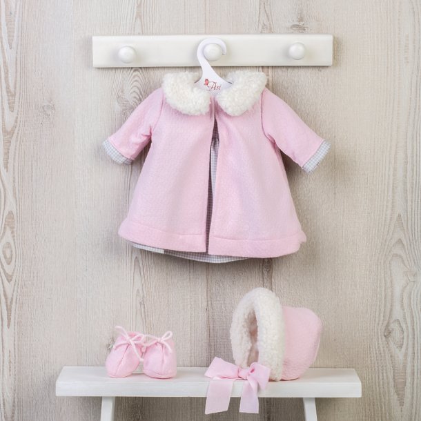 Así dukketøj, kjole og rosa jakke - 46 cm