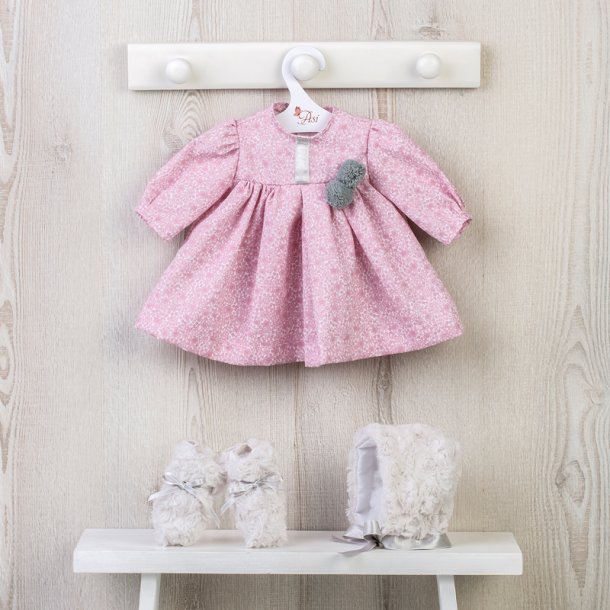 Así dukketøj, rosa kjole - 46 cm