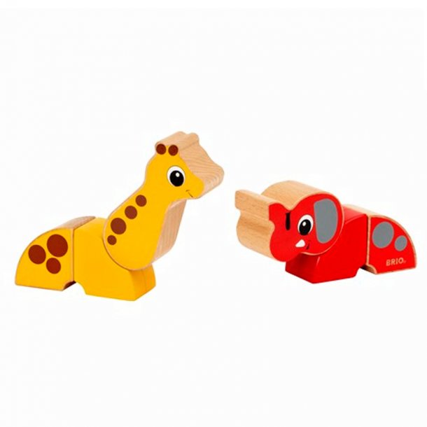 BRIO magnetisk giraf og elefant