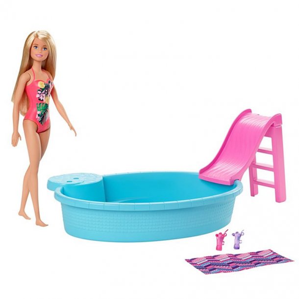 Barbie dukke med swimmingpool