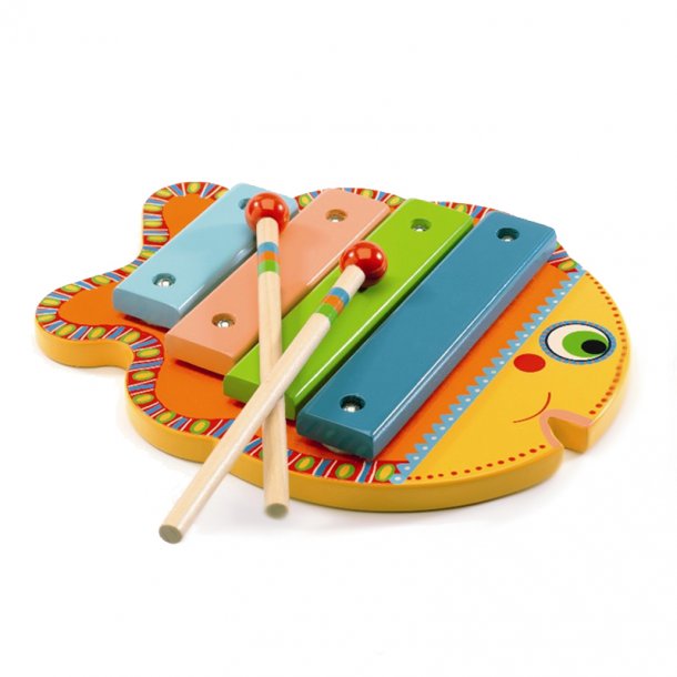 Djeco musikinstrument, fiske xylofon i tr