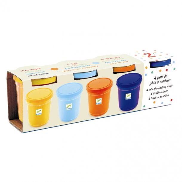 Djeco 4 btter modellervoks, natur farver
