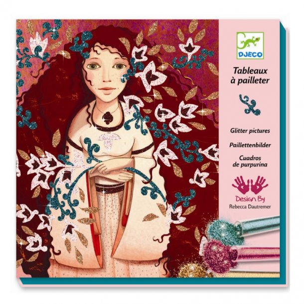 Djeco kreativ ske, glitterkort Gold and Silken