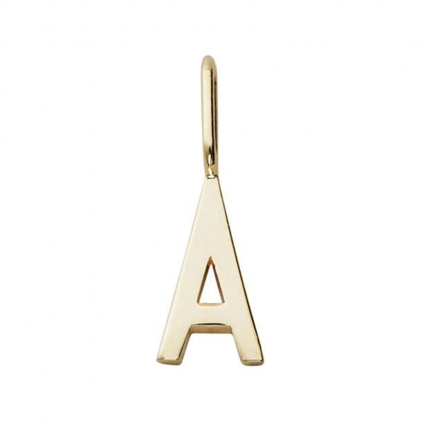 Design Letters smykke, 10 mm fg guld bogstav A-Z