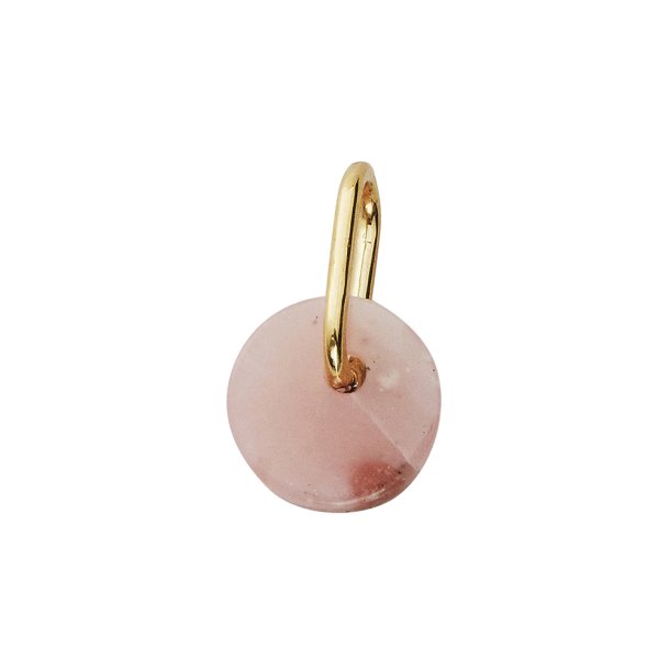 Design Letters smykke, pink opal vedhæng med guld