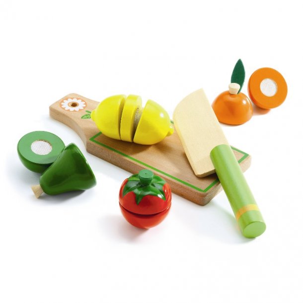Djeco legemad i træ, frugt og grønsager til at skære