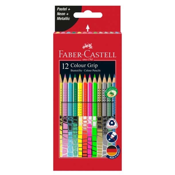 Faber Castell grip farveblyant, neon 12 stk