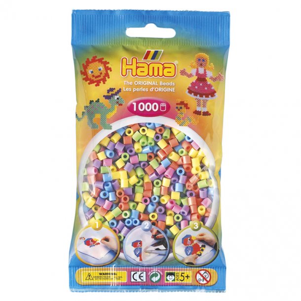 Hama perler 1000 stk pastel mix frv 50