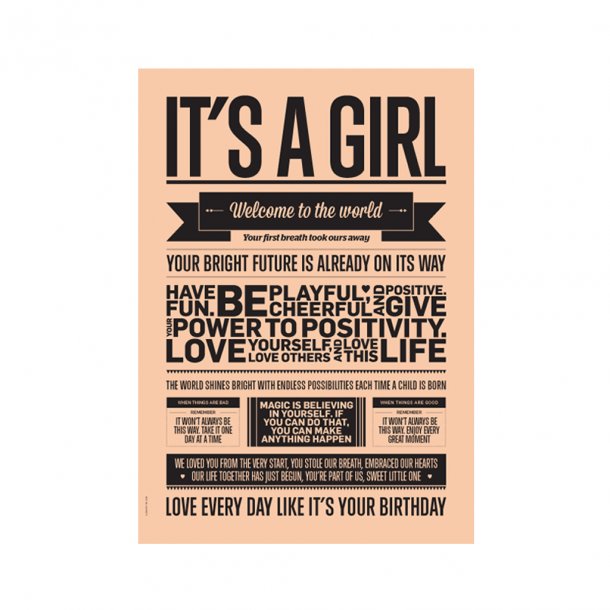 I Love My Type plakat, A3 - its a girl