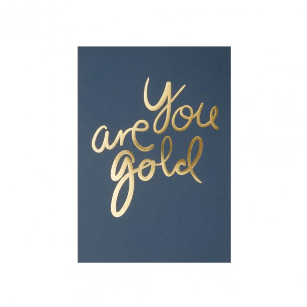 I Love My Type plakat, A4 - You are Gold, cobalt