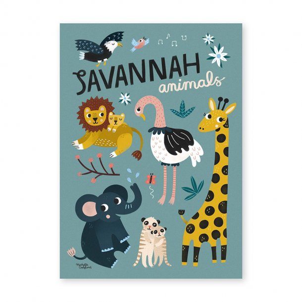 Michelle Carlslund plakat, Savannah animals - 30x40