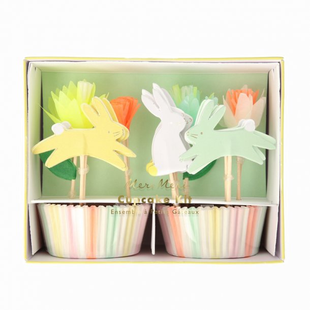 Meri Meri cupcake kit, floral bunny 