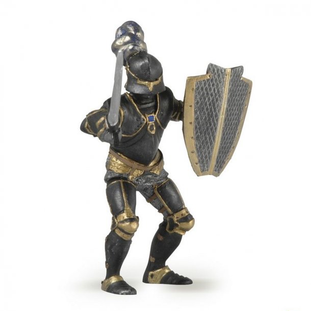 Papo ridder figur, sort rustning