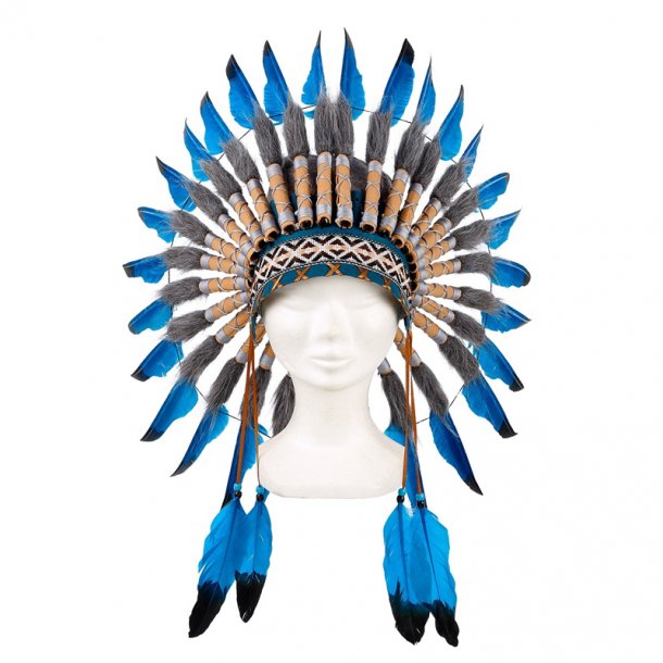 Souza udklædning, indianerhøvding - blå
