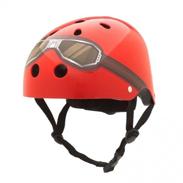 Trybike cykelhjelm, rød med motorbriller