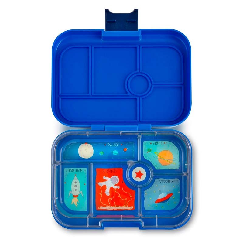 Yumbox Original madkasse m. 6 rum, Neptune Blue Rocket tray Yumbox Børneneskartel.dk