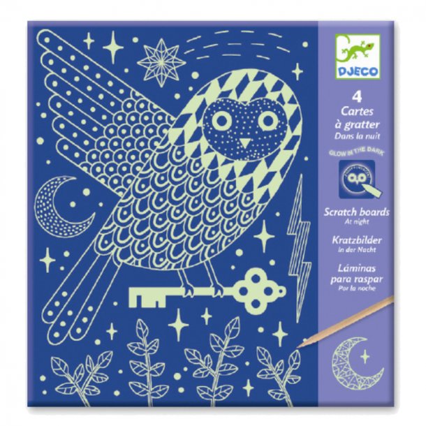 Djeco kreativ leg, scratch kort - Natten
