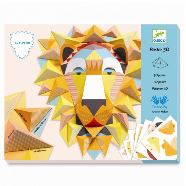 Djeco kreativ æske, 3D papirfoldning - løve