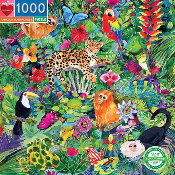 Eeboo puslespil,  Amazonas regnskov - 1000 brikker