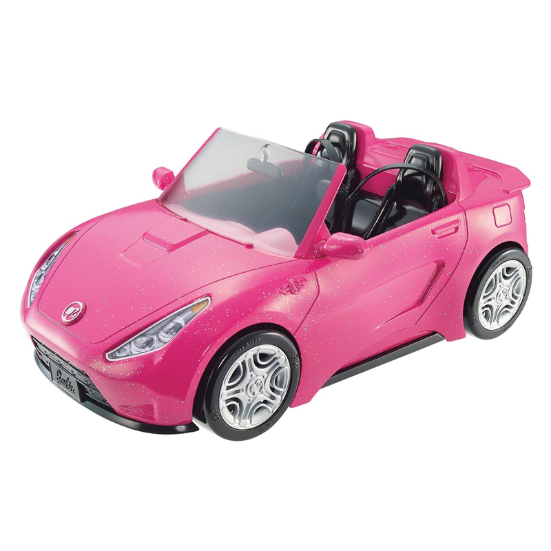 Billede af Barbie bil, pink cabriolet
