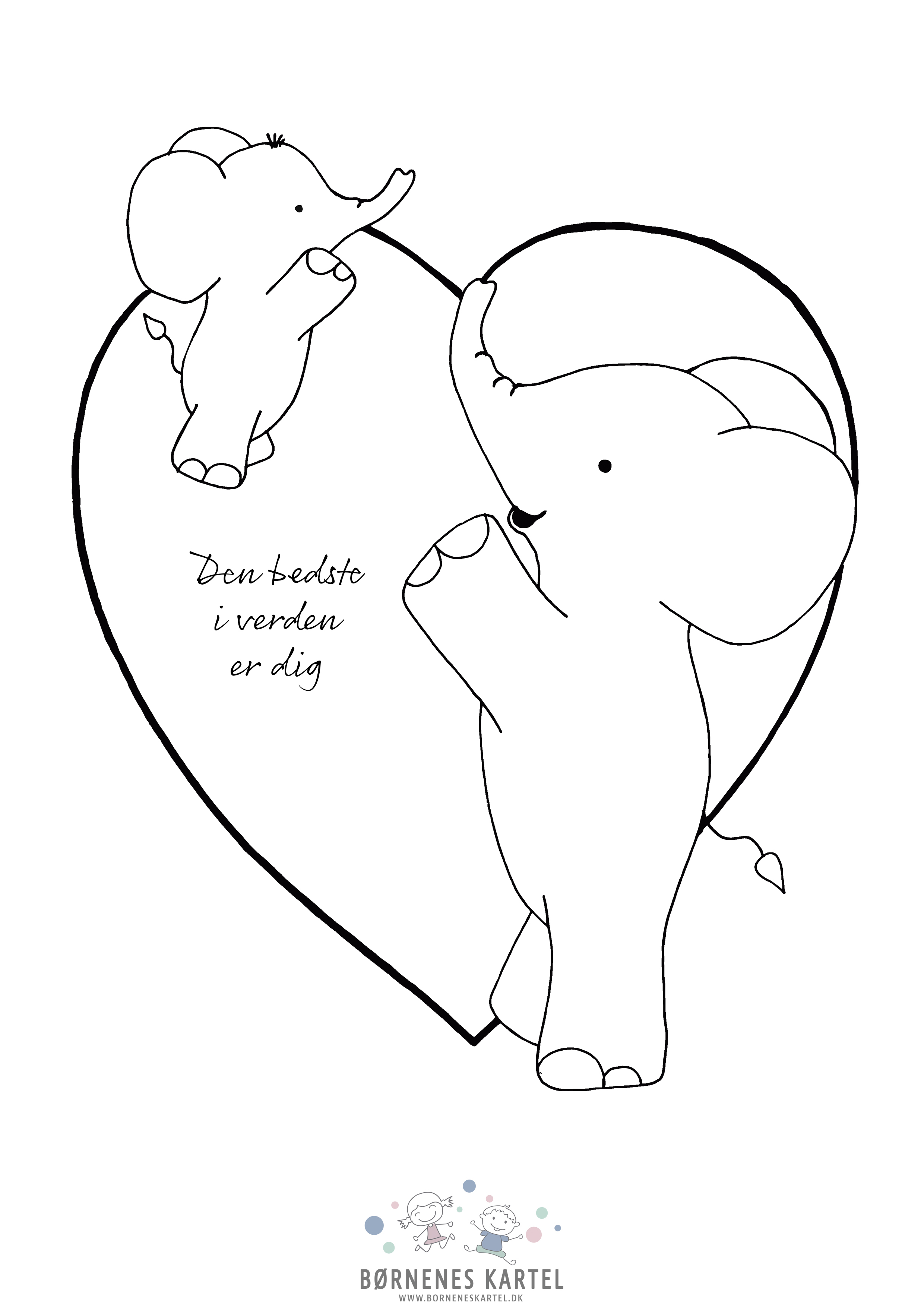 PRINT SELV Elefanter - den bedste i verden... - Print selv tegninger - Børneneskartel.dk